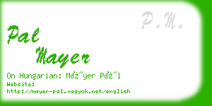 pal mayer business card